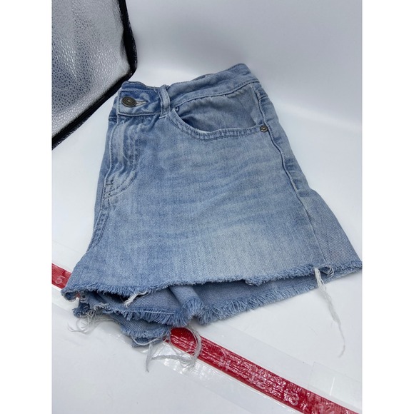 Rewash Pants - Rewash Denim Shorts Distressed High Rise Frayed Hem Size 5 27 Boho Distressed